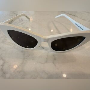 Saint Laurent White Cat Eye Sunglasses